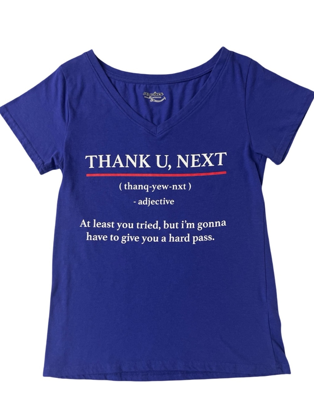 Thank U, Next Blue Graphic V-Neck Tee